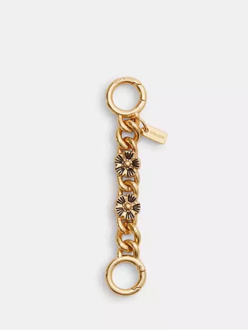 Coach Gold Floral Charm Chain Keyring
